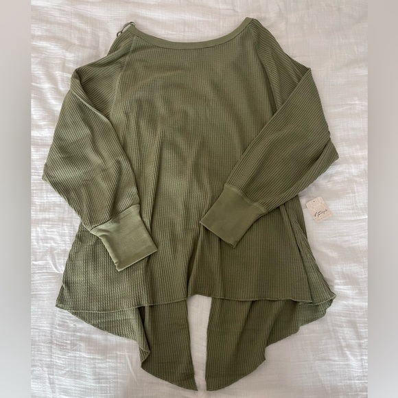 🎁NWT Free people oversized waffle long sleeve tunic top - Picture 1 of 4
